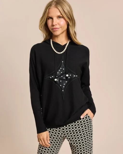 Best Pullover mit Kapuze und Logo Strickware