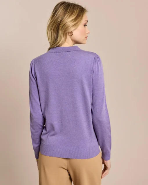Best Pullover mit Kragen und Herzknöpfen Strickware