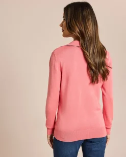 Hot Pullover mit Polokragen Strickware
