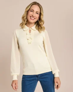 Best Pullover mit Rüsche Strickware