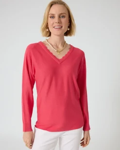 Hot Pullover mit tiefem V-Ausschnitt Strickware