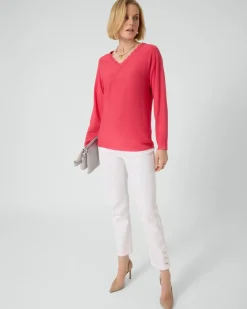 Hot Pullover mit tiefem V-Ausschnitt Strickware