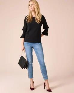 Outlet Pullover mit Volants Strickware