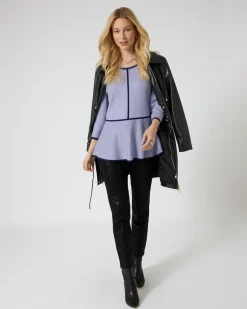 Hot Pullover mit Volant-Saum Strickware