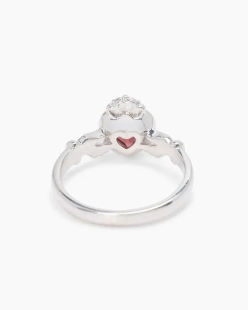 Online Ring "Herz" mit Peridot + Granat Ringe