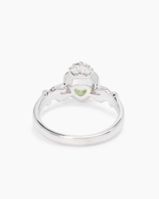 Online Ring "Herz" mit Peridot + Granat Ringe