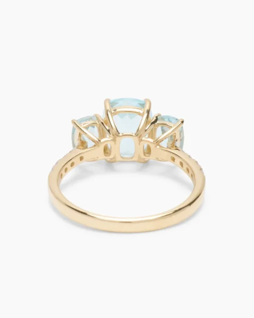 Discount Ring mit Aquamarin & Brillanten Ringe