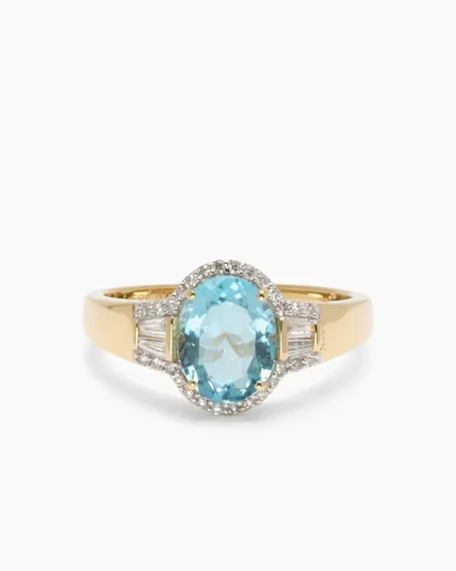 Clearance Ring mit Aquamarin & Diamanten Ringe