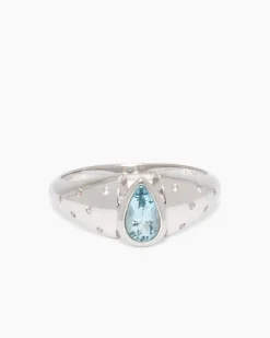 Outlet Ring mit Aquamarin und Zirkon Ringe