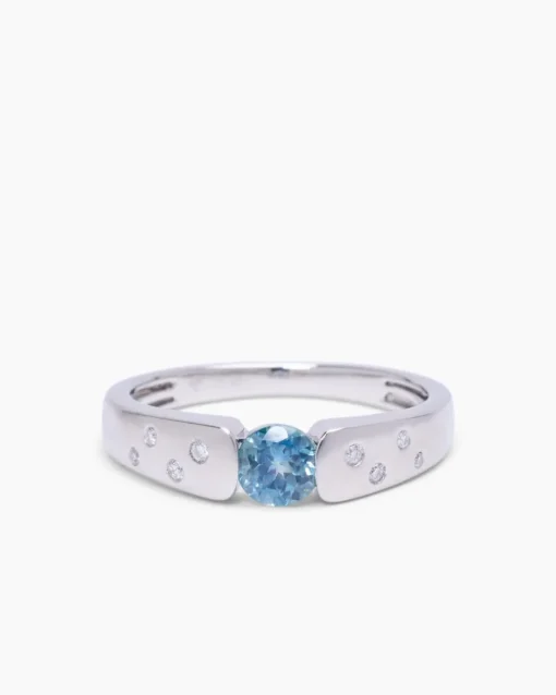 Discount Ring mit Montana Saphir und Brillanten Ringe