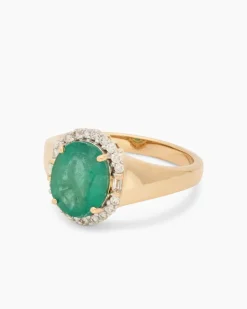 Ring mit Sambia Smaragd + Brillanten Ringe
