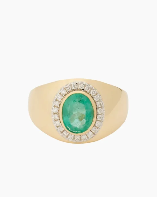 Hot Ring mit Sambia Smaragd + Brillanten Ringe