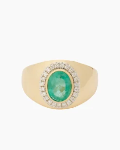 Hot Ring mit Sambia Smaragd + Brillanten Ringe