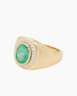 Hot Ring mit Sambia Smaragd + Brillanten Ringe