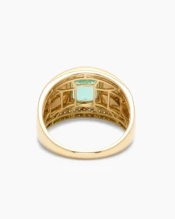 Hot Ring mit Sambia Smaragd + Diamanten Ringe