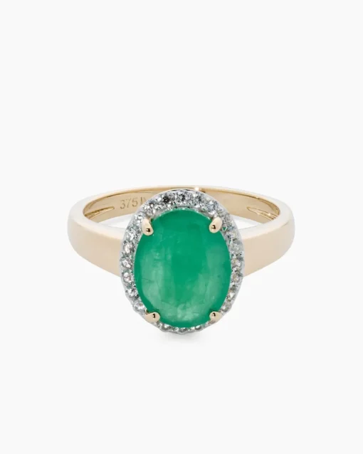 Ring mit Sambia Smaragd und Zirkon Ringe