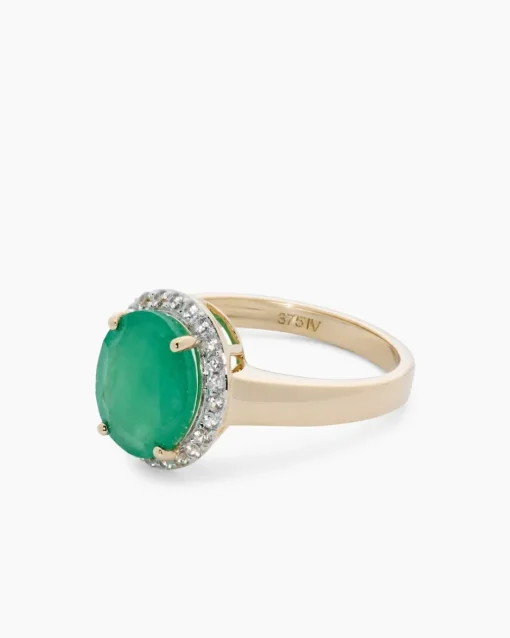 Ring mit Sambia Smaragd und Zirkon Ringe