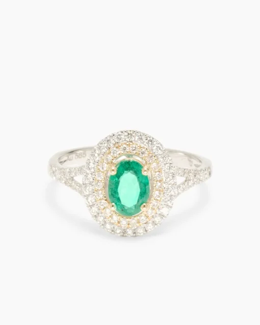 New Ring mit Smaragd + Brillanten Ringe