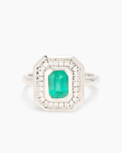 Online Ring mit Smaragd und Brillanten Ringe