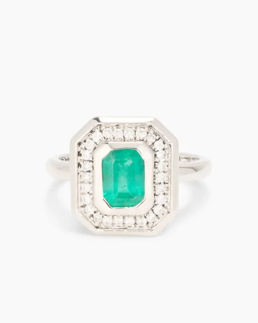 Online Ring mit Smaragd und Brillanten Ringe