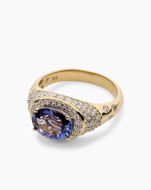 Discount Ring mit Tansanit AAAA & Brillanten Ringe