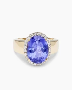 Clearance Ring mit Tansanit AAAAA + Brillant Ringe