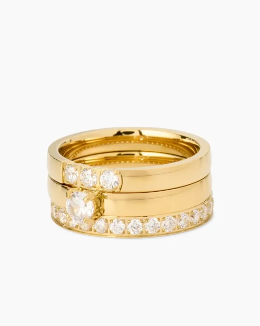 Sale Ring mit Zirkonia, 3er Set Ringe