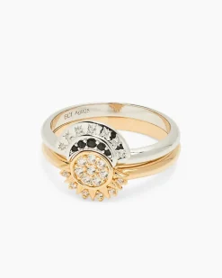 Discount Ring-Set mit Zirkon & Spinell, 2tlg. Ringe