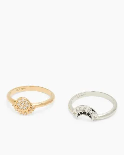 Discount Ring-Set mit Zirkon & Spinell, 2tlg. Ringe