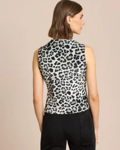 Outlet Samtweste mit Leopardenmuster Jacken & Mäntel