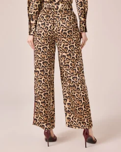 Clearance Satinhose mit Leodruck Hosen