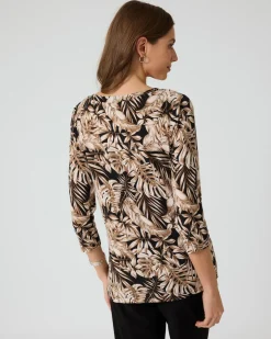 Clearance Shirt mit Blätterdruck Shirts & Tops