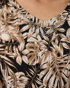 Clearance Shirt mit Blätterdruck Shirts & Tops