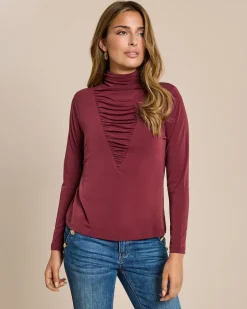 Online Shirt mit gerafftem Ausschnitt Shirts & Tops