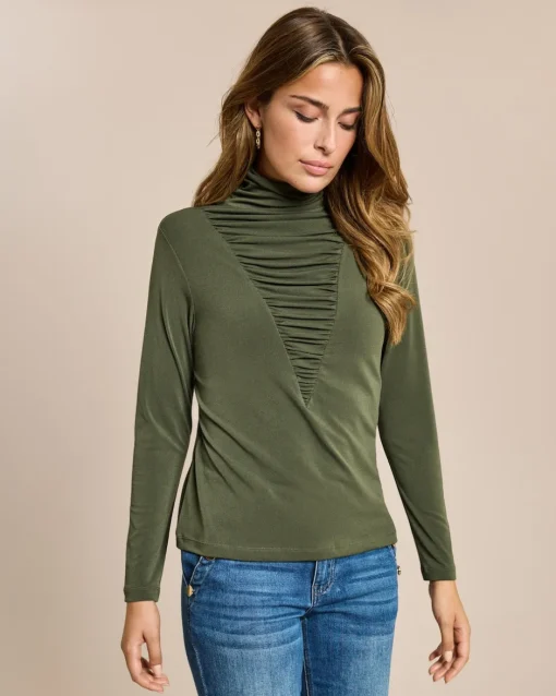Online Shirt mit gerafftem Ausschnitt Shirts & Tops