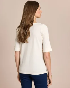 Outlet Shirt mit langem Halbarm und Umschlag Shirts & Tops