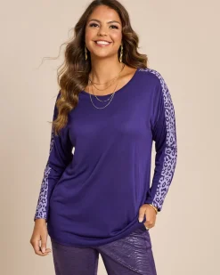 Online Shirt mit Leo Print Detail Shirts & Tops