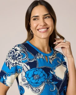 Shirt mit Ornament- und Rosendruck Shirts & Tops