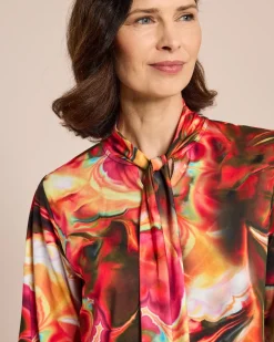 Shirt mit Schluppe und Alloverdruck Shirts & Tops