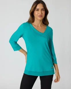 Discount Shirt mit Strassdeko Shirts & Tops