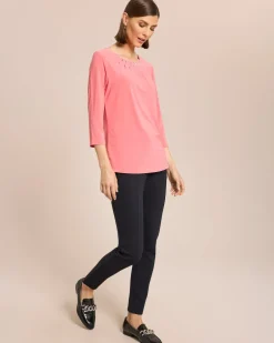 Clearance Shirt mit Strassdeko und Falten Shirts & Tops
