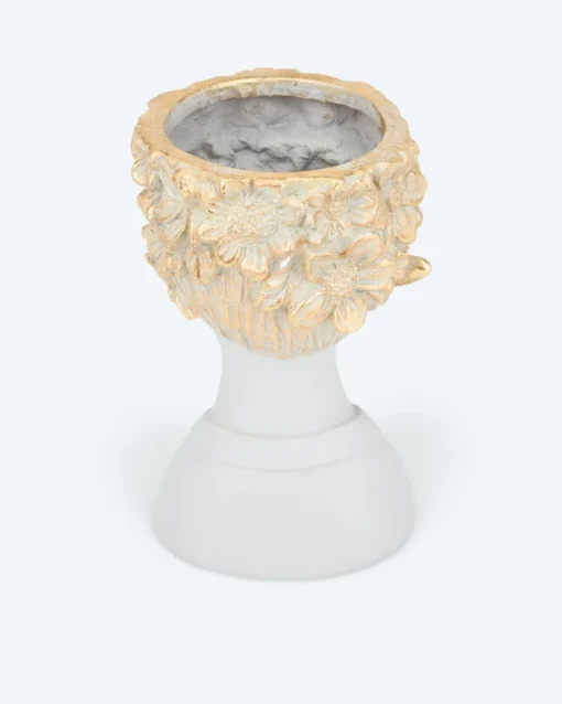 Clearance Skulptur-Blumentopf "Kopf mit Goldornamenten" Dekoration