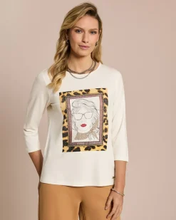 Outlet Statementshirt mit Skizze Shirts & Tops