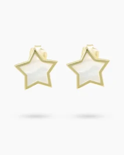 Stern-Ohrstecker mit Perlmutt Ohrringe