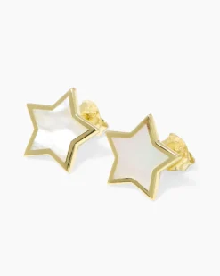 Stern-Ohrstecker mit Perlmutt Ohrringe