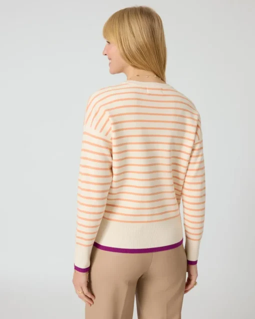 Hot Streifenpullover mit Kontrastbündchen Strickware