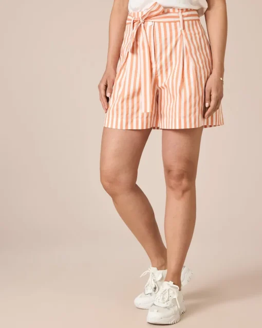 Hot Streifen-Shorts mit Gürtel Hosen