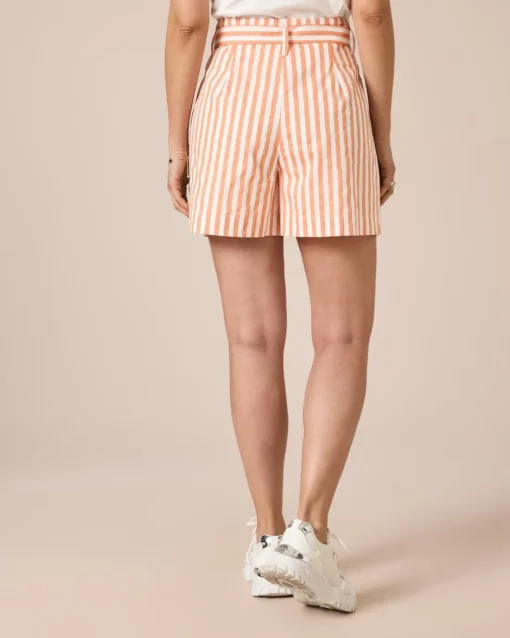Hot Streifen-Shorts mit Gürtel Hosen