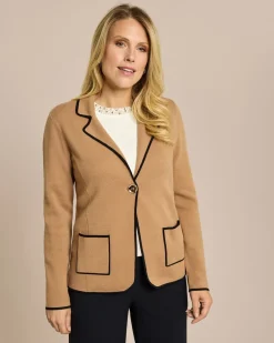 Hot Strickblazer mit Kontrasteinfassung Strickware