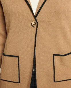 Hot Strickblazer mit Kontrasteinfassung Strickware